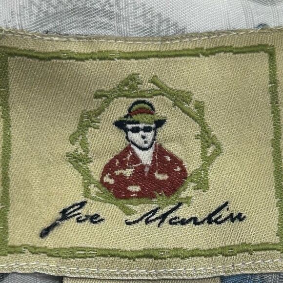 Joe Marlin Shirt Mens XL Gray Blue Marlin Mermaid Print Short Sleeve Button Down - Picture 12 of 14